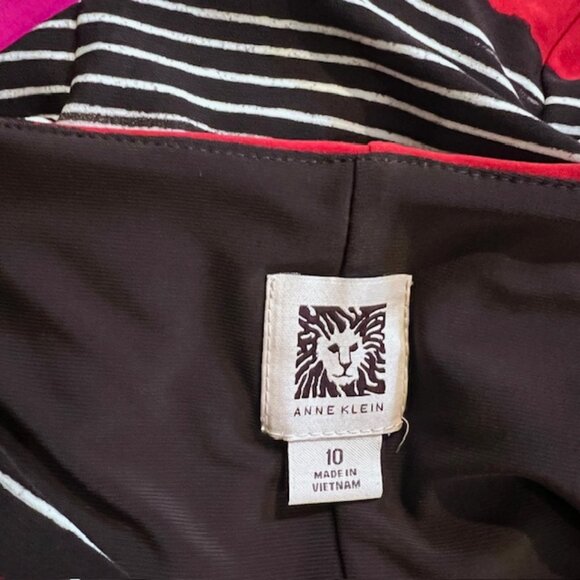 Anne Klein Multicolored Draped Neck Dress Size 10 - Picture 9 of 9